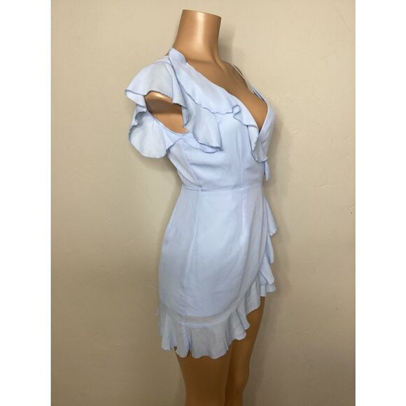 New. SUPERDOWN light blue wrap dress - Picture 9 of 13